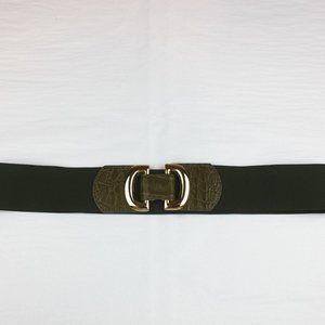 Milor M/L Vintage Dark Green Brown Elastic Waist Belt